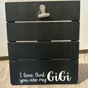 Black Wooden Sign with Clip